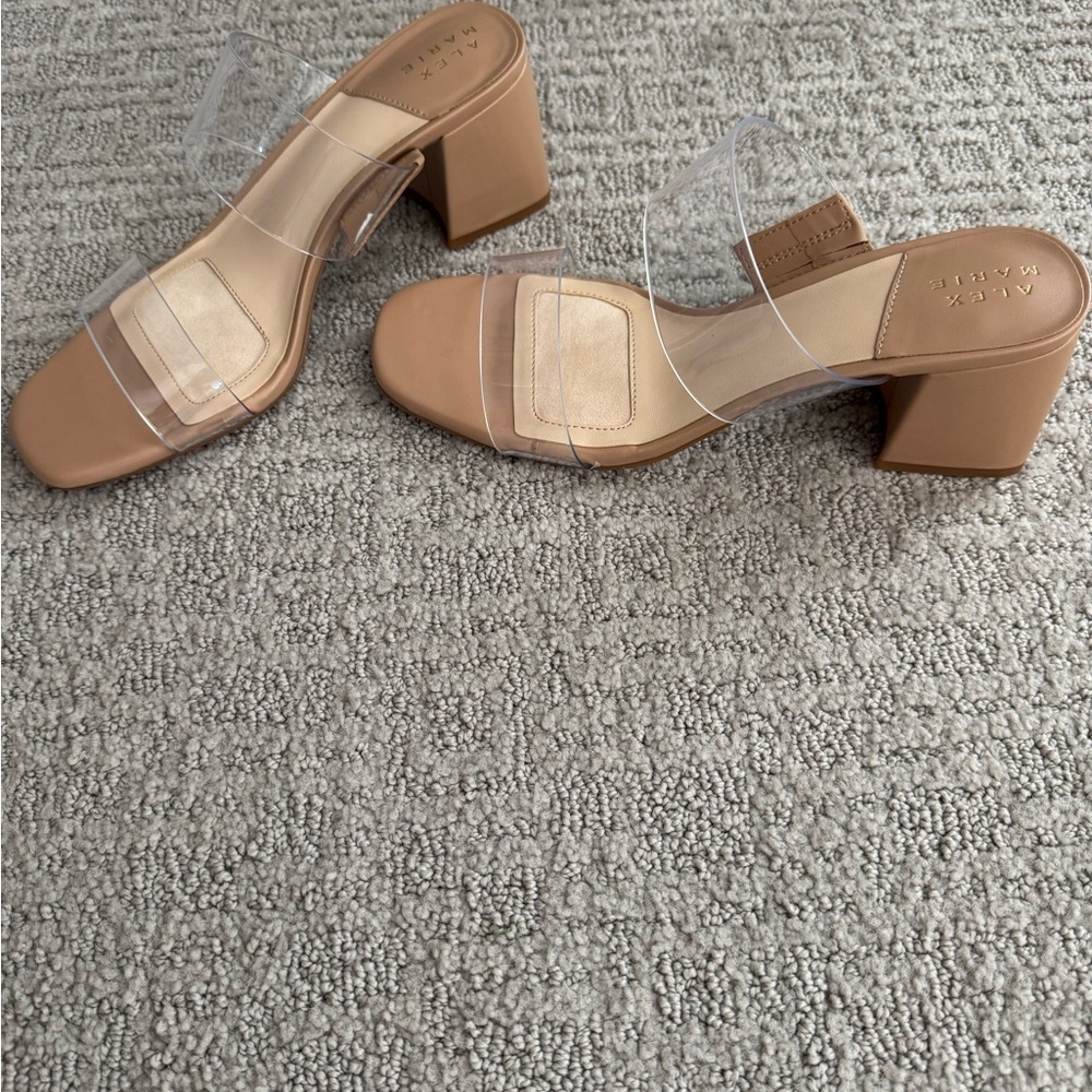 Alex Marie Nude Sandals with Clear Straps - Picture 2 of 4